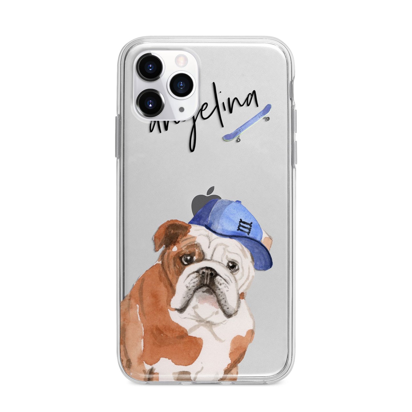 Personalised English Bulldog Apple iPhone 11 Pro in Silver with Bumper Case