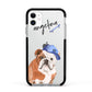 Personalised English Bulldog Apple iPhone 11 in White with Black Impact Case