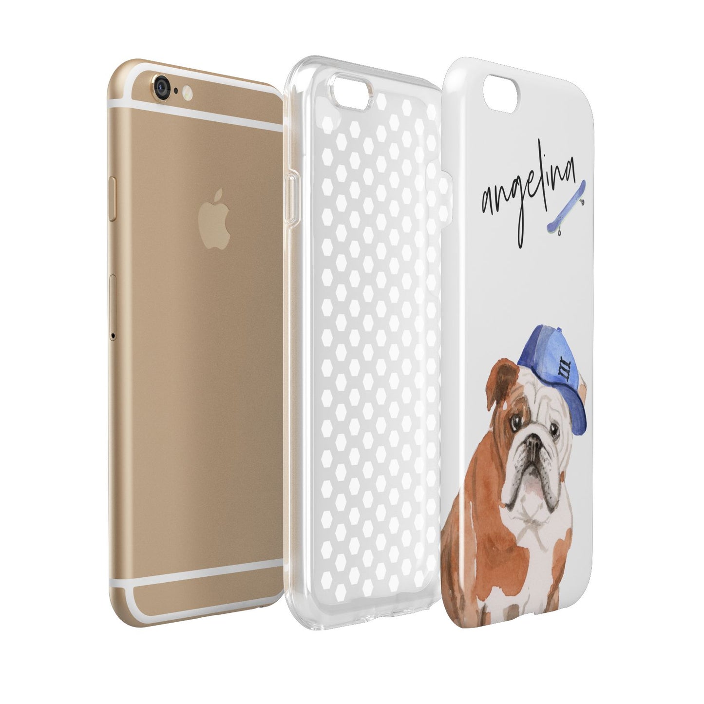 Personalised English Bulldog Apple iPhone 6 3D Tough Case Expanded view