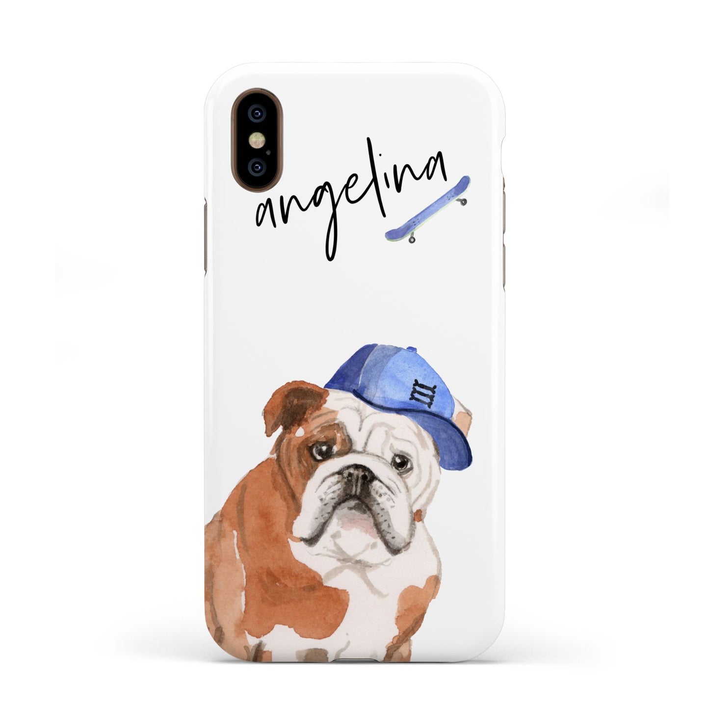 Personalised English Bulldog Apple iPhone XS 3D Tough