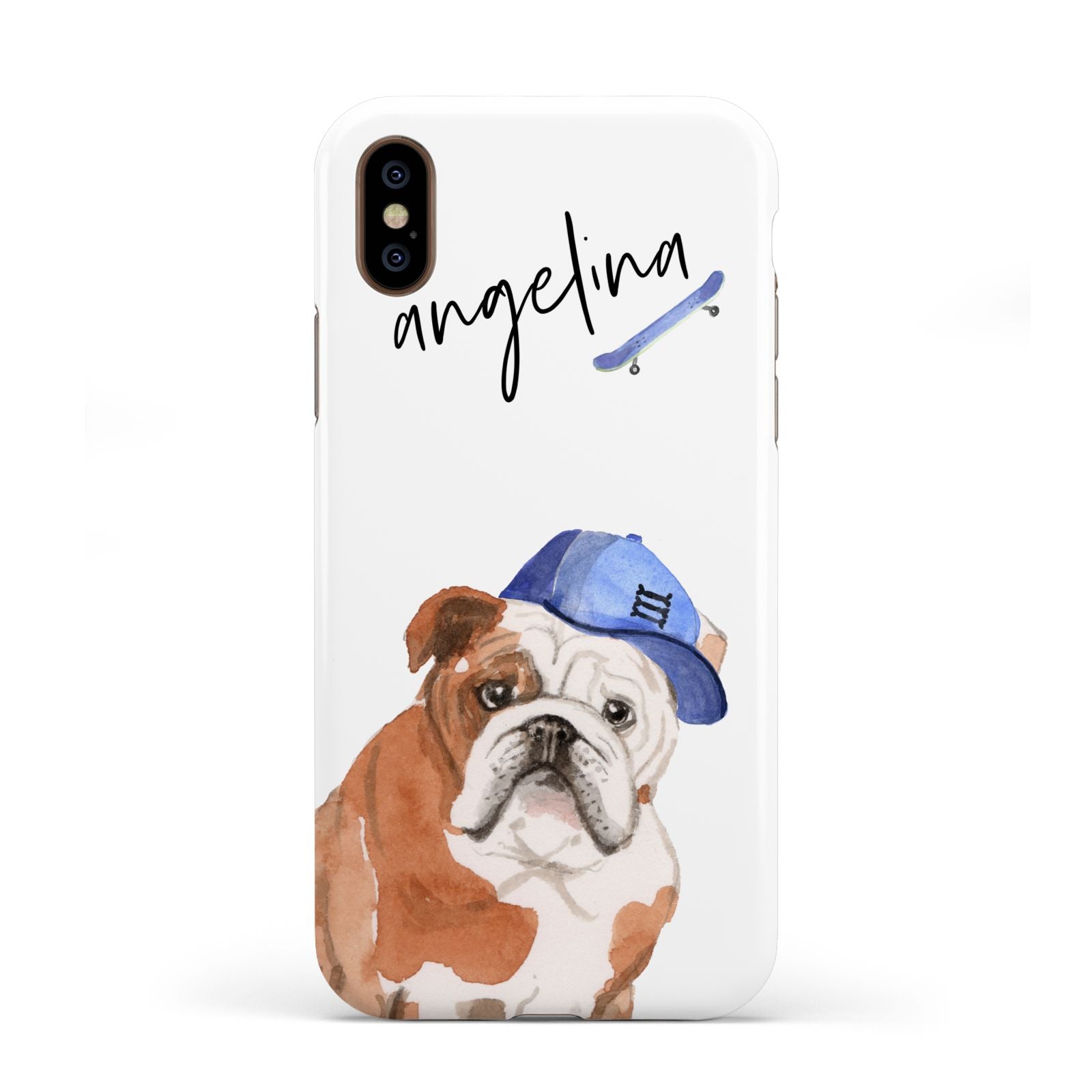 Personalised English Bulldog Apple iPhone XS 3D Tough