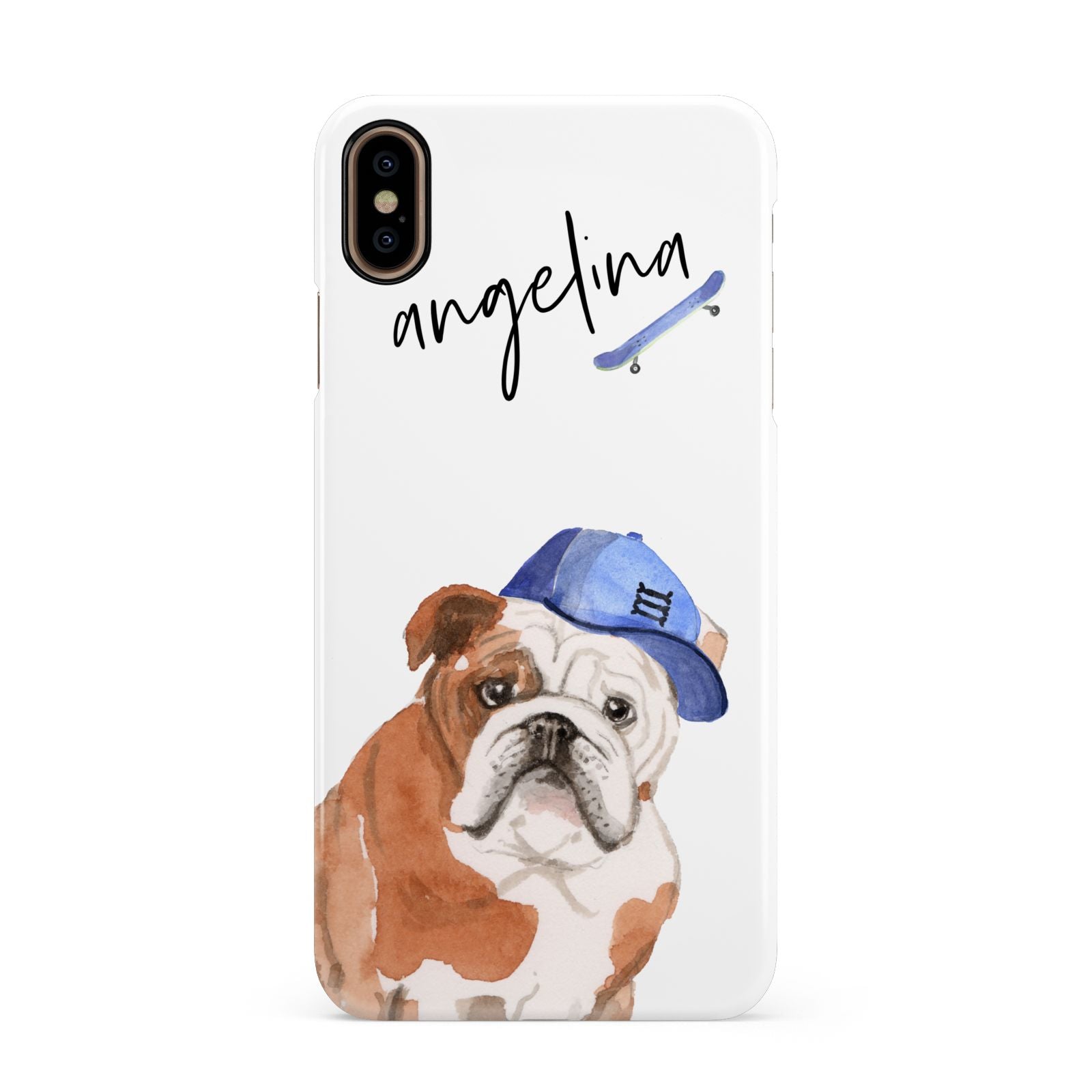 Personalised English Bulldog Apple iPhone Xs Max 3D Snap Case