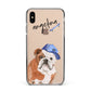 Personalised English Bulldog Apple iPhone Xs Max Impact Case Black Edge on Gold Phone
