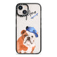 Personalised English Bulldog iPhone 13 Black Impact Case on Silver phone