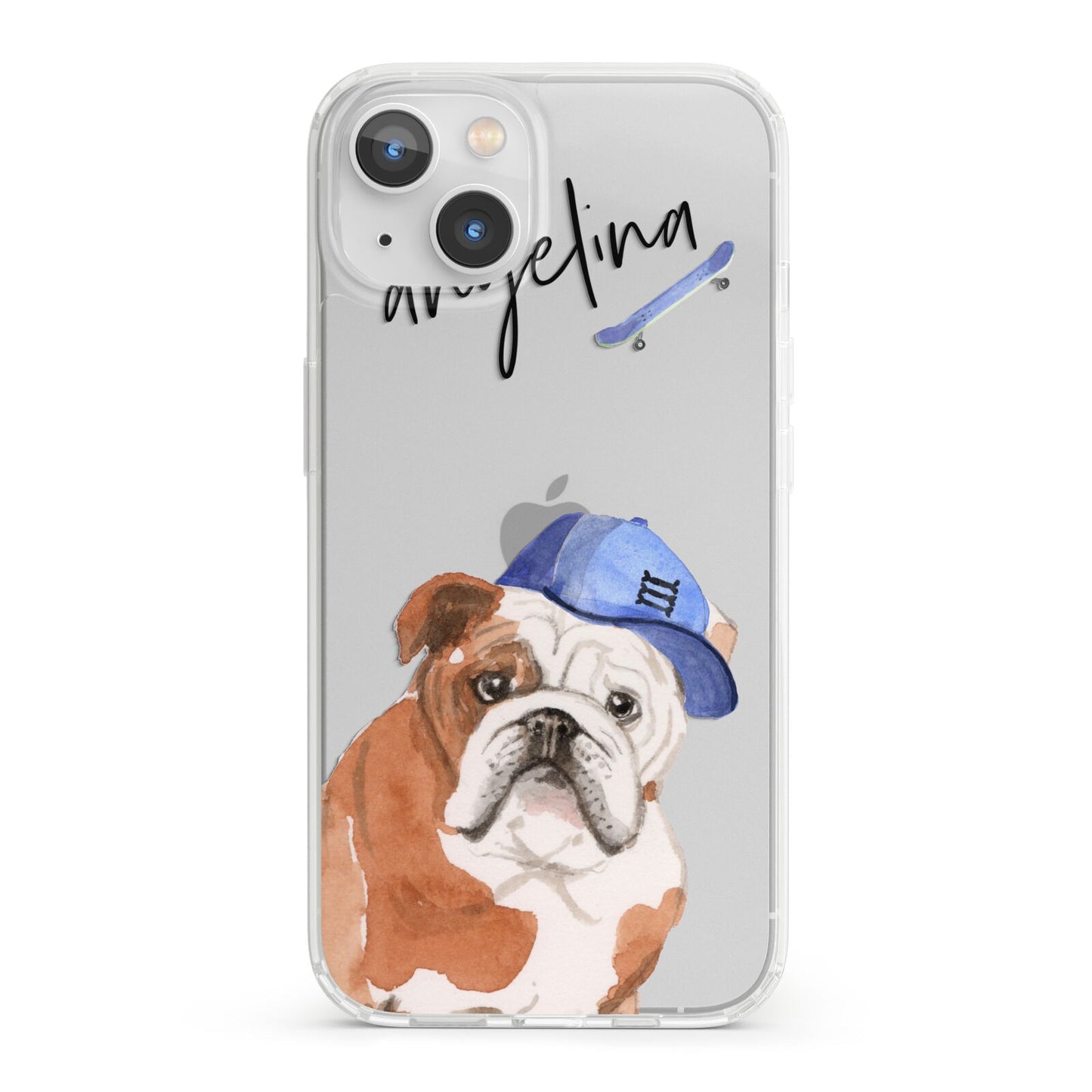 Personalised English Bulldog iPhone 13 Clear Bumper Case