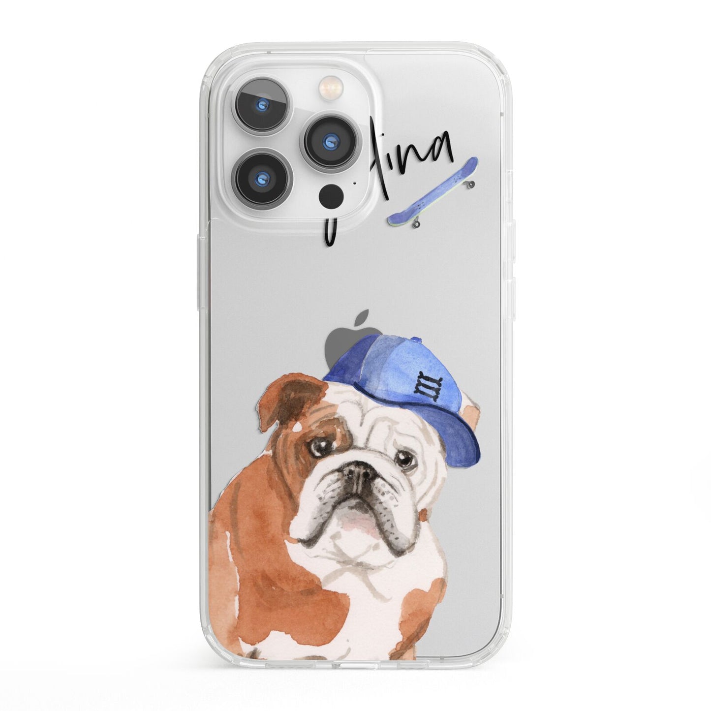 Personalised English Bulldog iPhone 13 Pro Clear Bumper Case