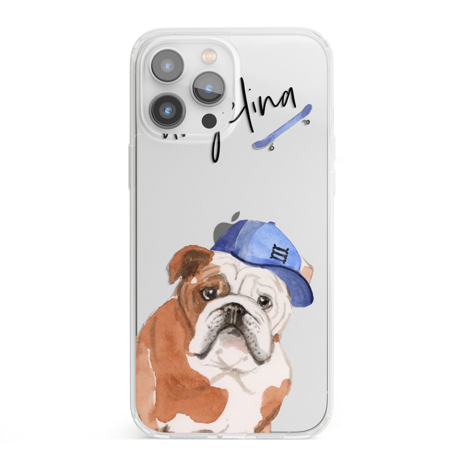 Personalised English Bulldog iPhone 13 Pro Max Clear Bumper Case