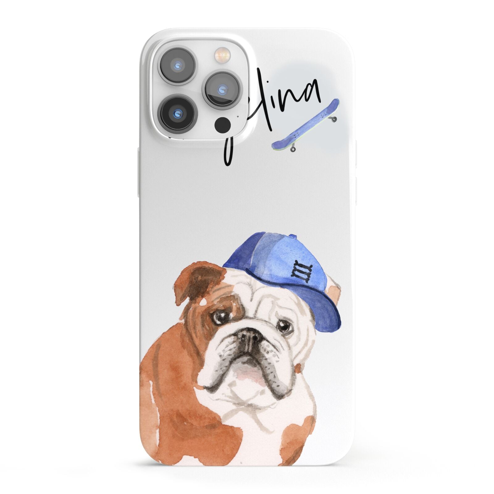 Personalised English Bulldog iPhone 13 Pro Max Full Wrap 3D Snap Case