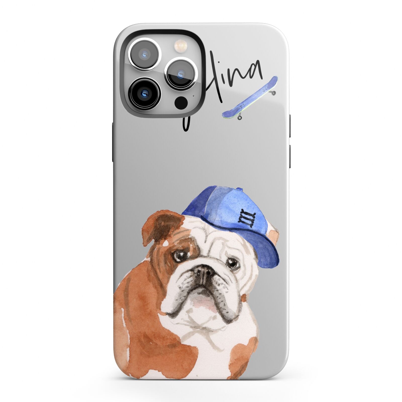 Personalised English Bulldog iPhone 13 Pro Max Full Wrap 3D Tough Case