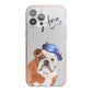 Personalised English Bulldog iPhone 13 Pro Max TPU Impact Case with Pink Edges