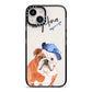 Personalised English Bulldog iPhone 14 Black Impact Case on Silver phone