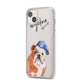 Personalised English Bulldog iPhone 14 Plus Clear Tough Case Starlight Angled Image