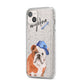 Personalised English Bulldog iPhone 14 Plus Glitter Tough Case Starlight Angled Image