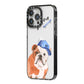 Personalised English Bulldog iPhone 14 Pro Max Black Impact Case Side Angle on Silver phone