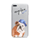 Personalised English Bulldog iPhone 7 Plus Bumper Case on Silver iPhone