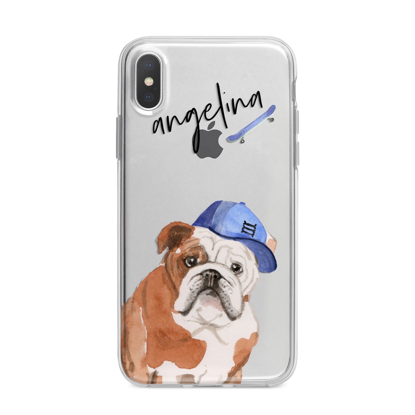Personalised English Bulldog iPhone X Bumper Case on Silver iPhone Alternative Image 1