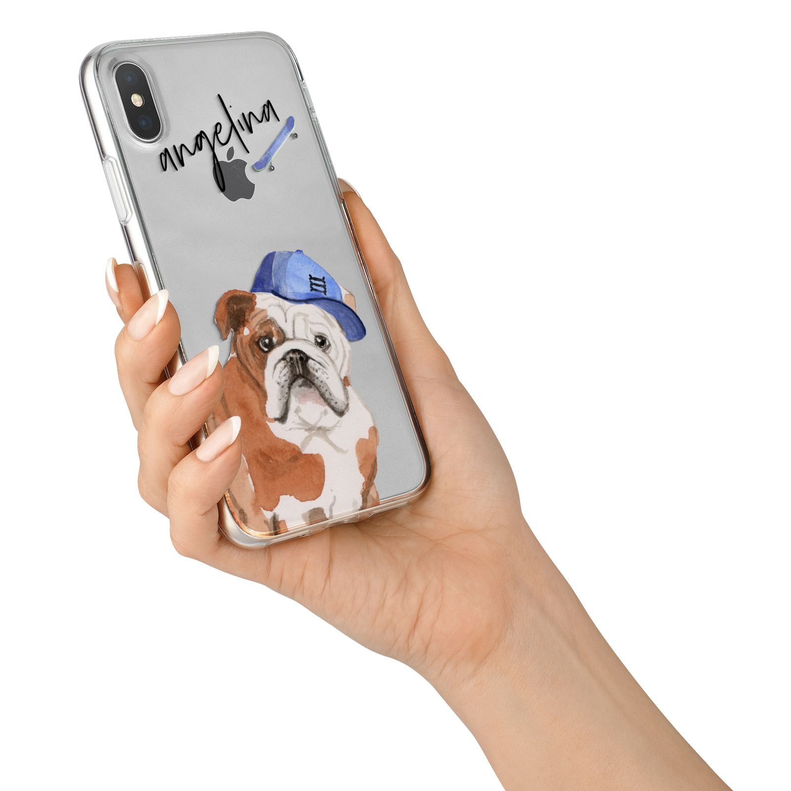 Personalised English Bulldog iPhone X Bumper Case on Silver iPhone Alternative Image 2