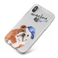 Personalised English Bulldog iPhone X Bumper Case on Silver iPhone