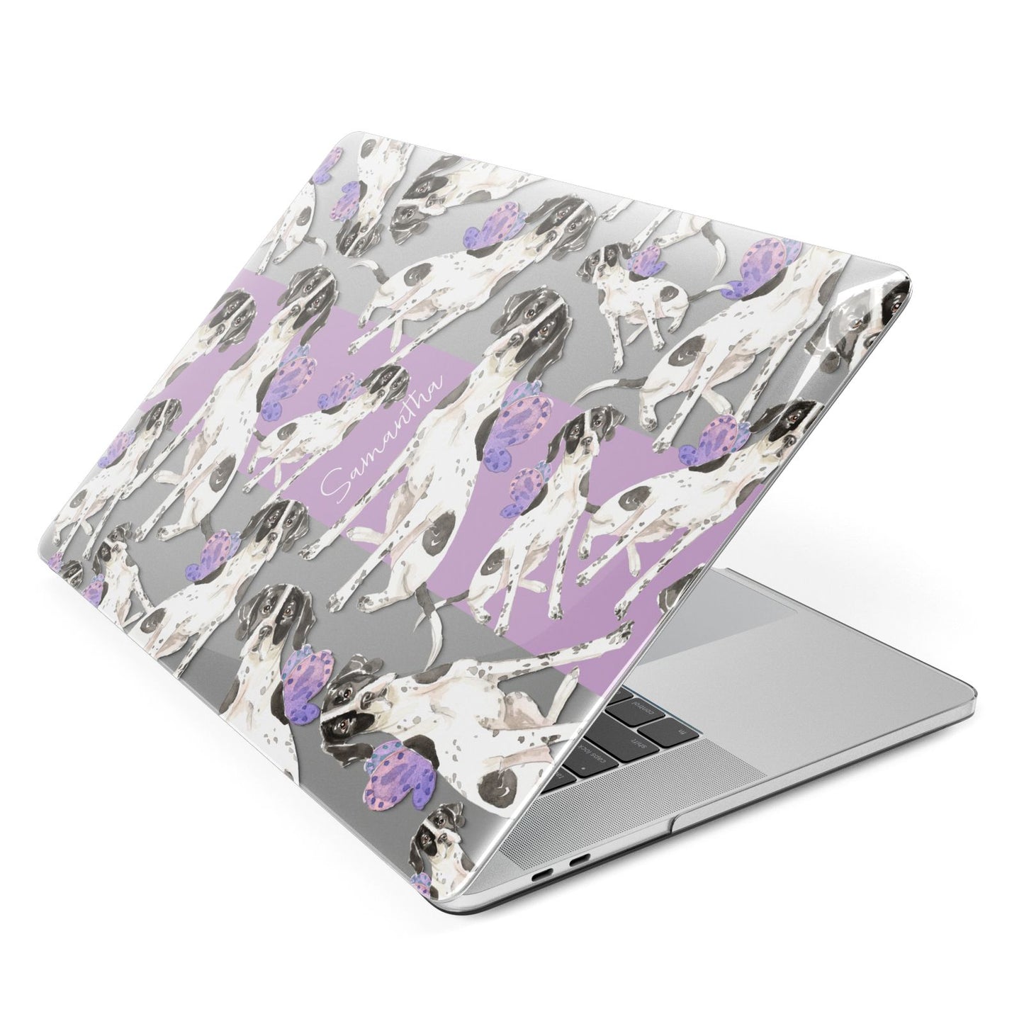 Personalised English Pointer Apple MacBook Case Side View