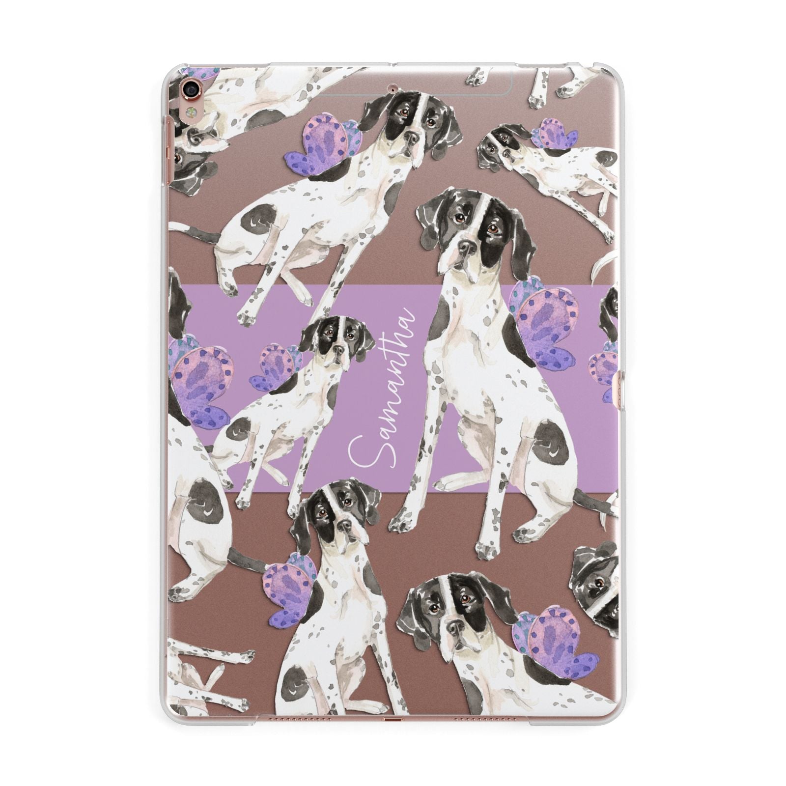 Personalised English Pointer Apple iPad Rose Gold Case