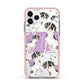 Personalised English Pointer Apple iPhone 11 Pro in Silver with Pink Impact Case