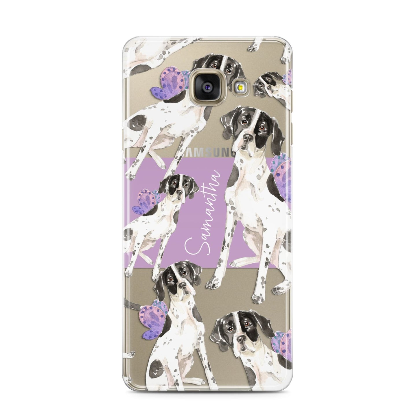 Personalised English Pointer Samsung Galaxy A3 2016 Case on gold phone