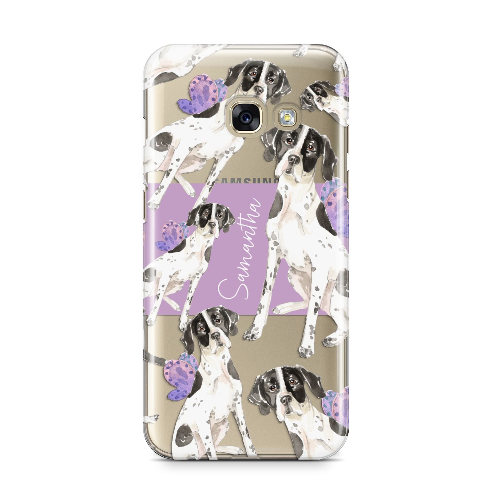 Personalised English Pointer Samsung Galaxy A3 2017 Case on gold phone