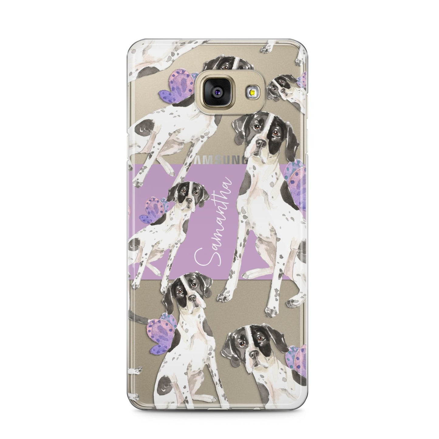 Personalised English Pointer Samsung Galaxy A5 2016 Case on gold phone