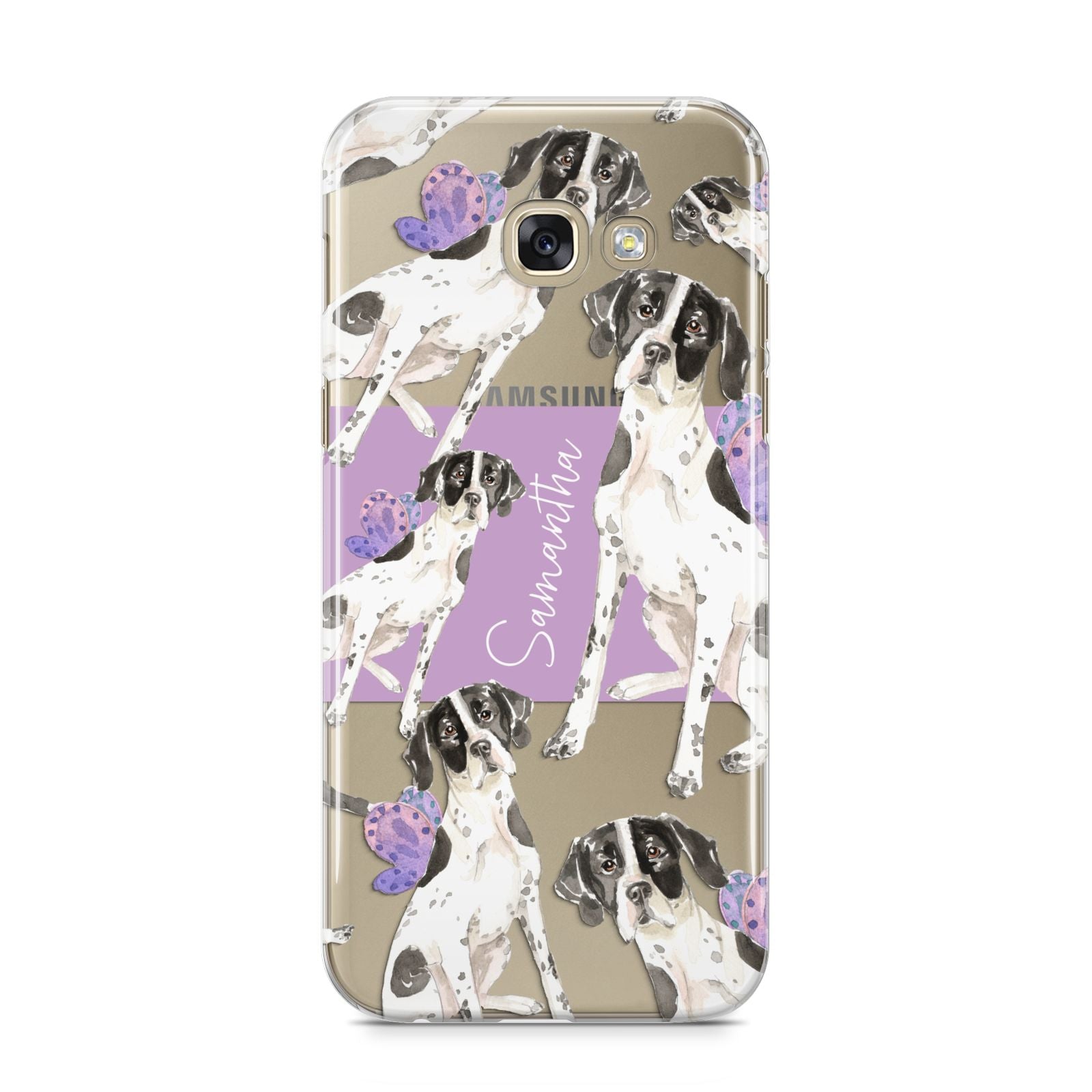 Personalised English Pointer Samsung Galaxy A5 2017 Case on gold phone