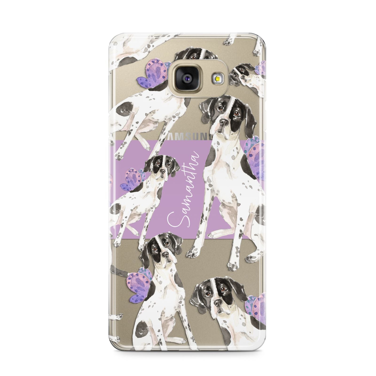 Personalised English Pointer Samsung Galaxy A9 2016 Case on gold phone