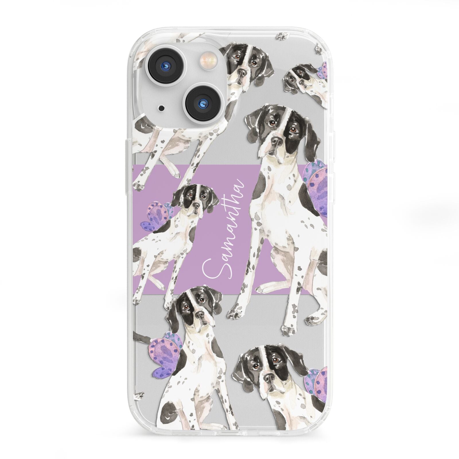 Personalised English Pointer iPhone 13 Mini Clear Bumper Case