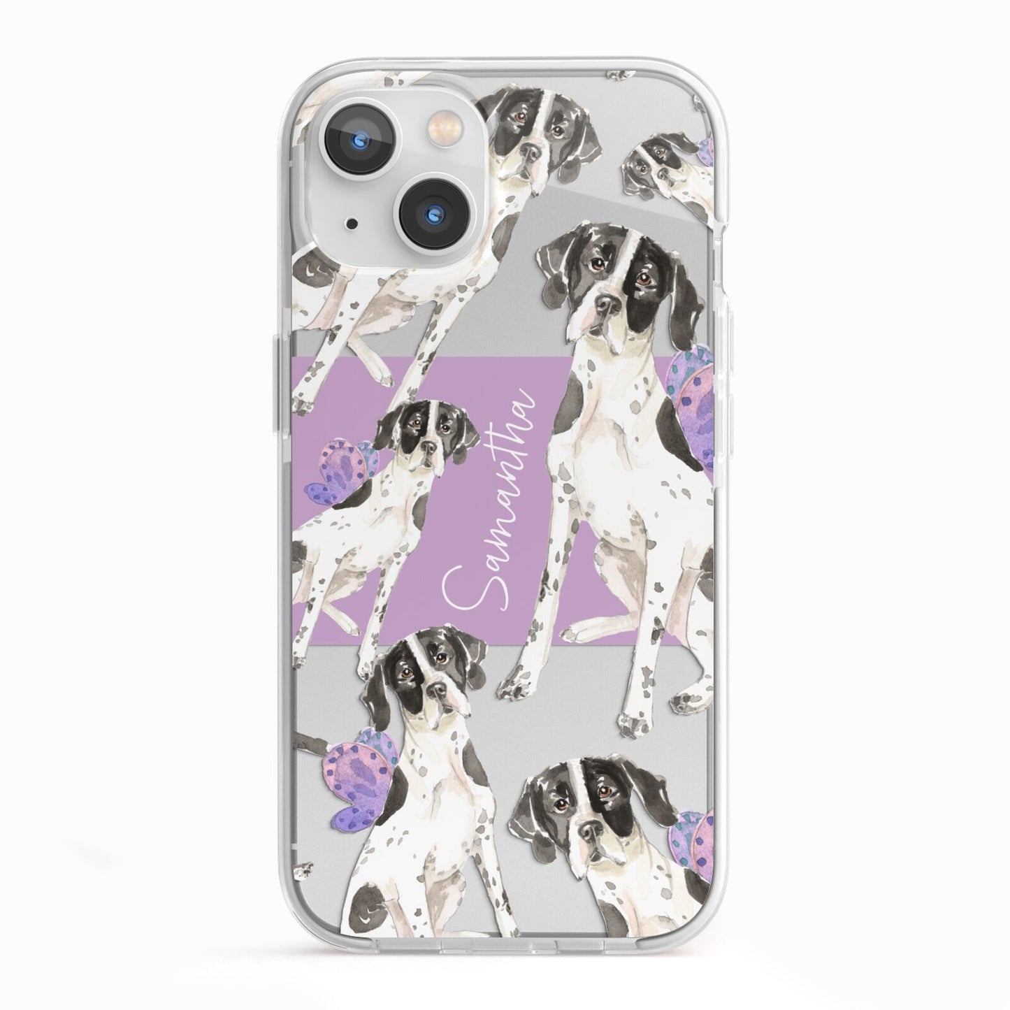 Personalised English Pointer iPhone 13 TPU Impact Case with White Edges