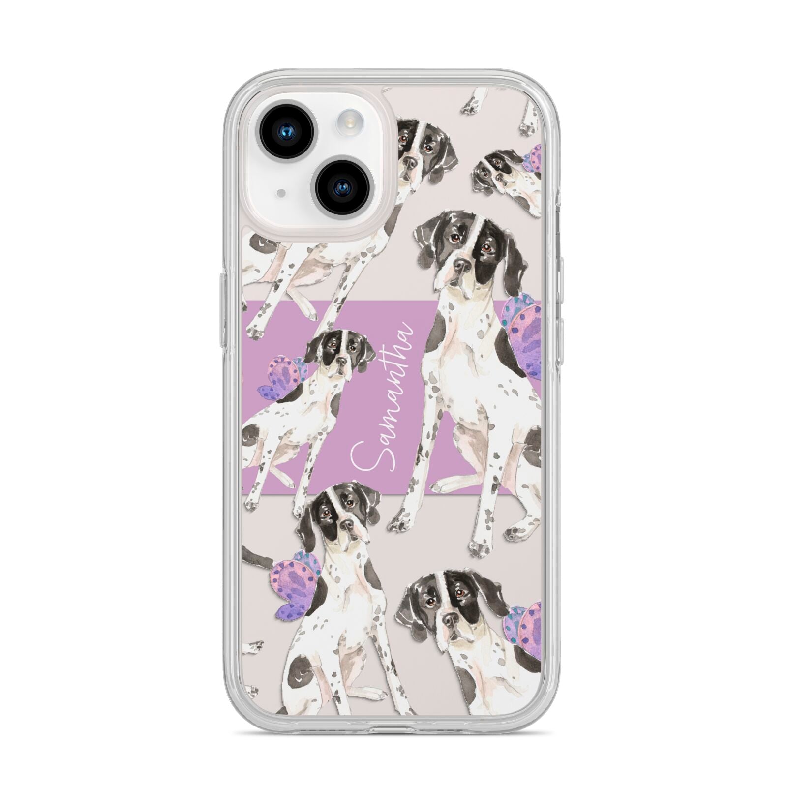 Personalised English Pointer iPhone 14 Clear Tough Case Starlight