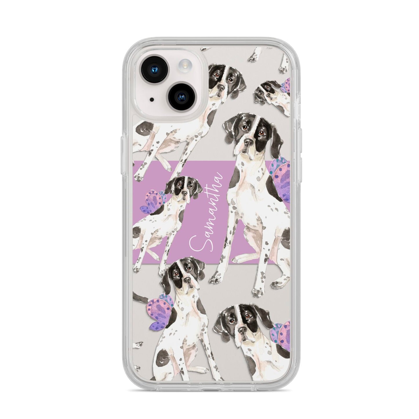 Personalised English Pointer iPhone 14 Plus Clear Tough Case Starlight