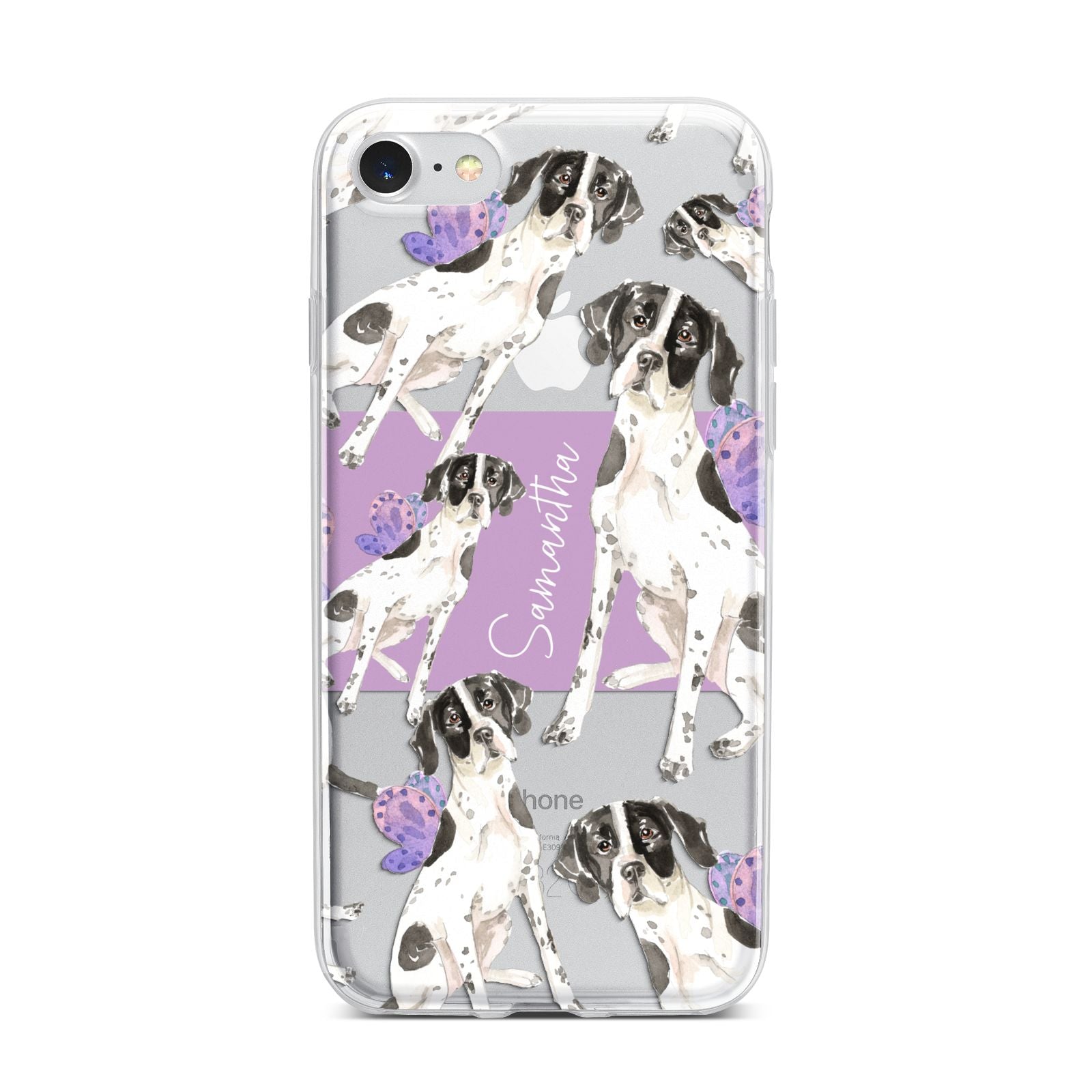 Personalised English Pointer iPhone 7 Bumper Case on Silver iPhone