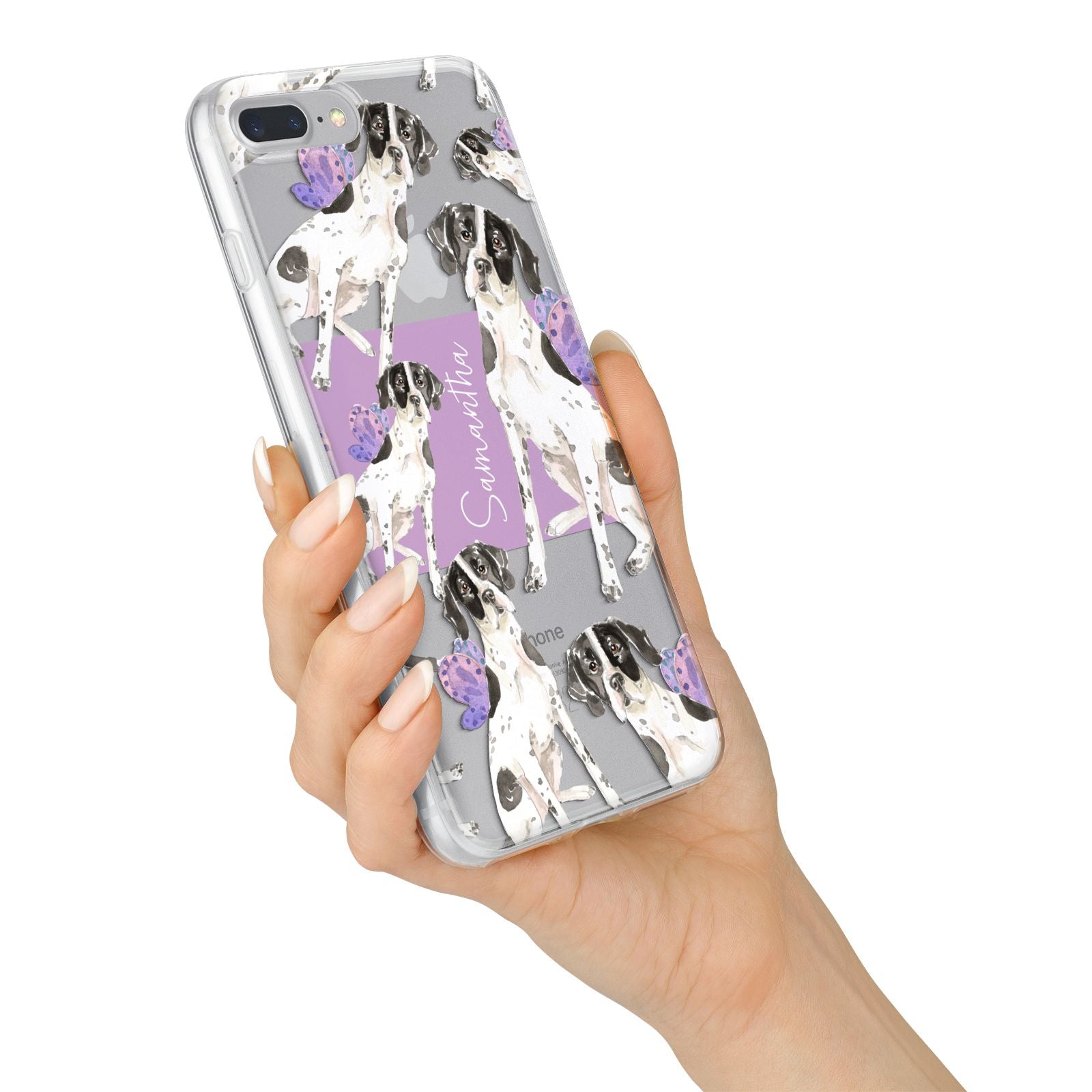Personalised English Pointer iPhone 7 Plus Bumper Case on Silver iPhone Alternative Image