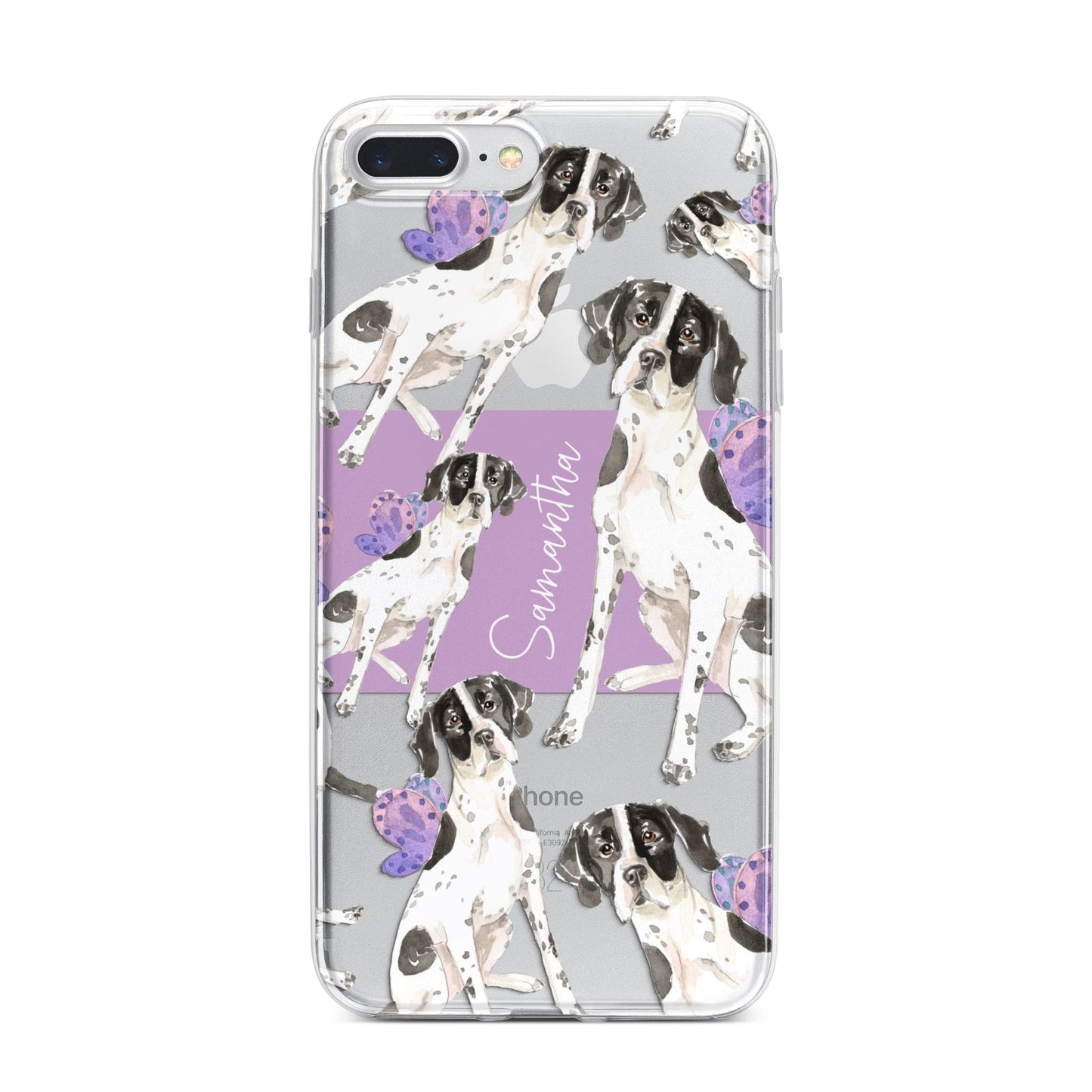 Personalised English Pointer iPhone 7 Plus Bumper Case on Silver iPhone