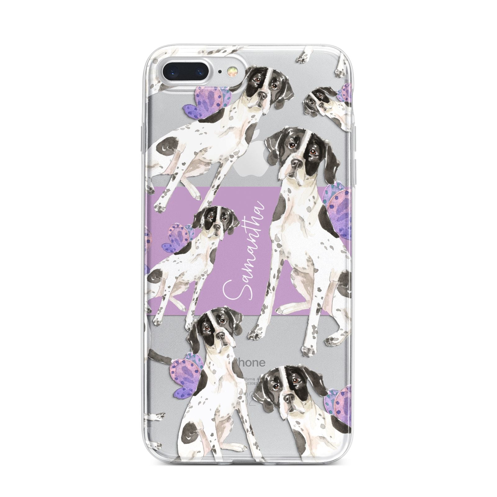 Personalised English Pointer iPhone 7 Plus Bumper Case on Silver iPhone