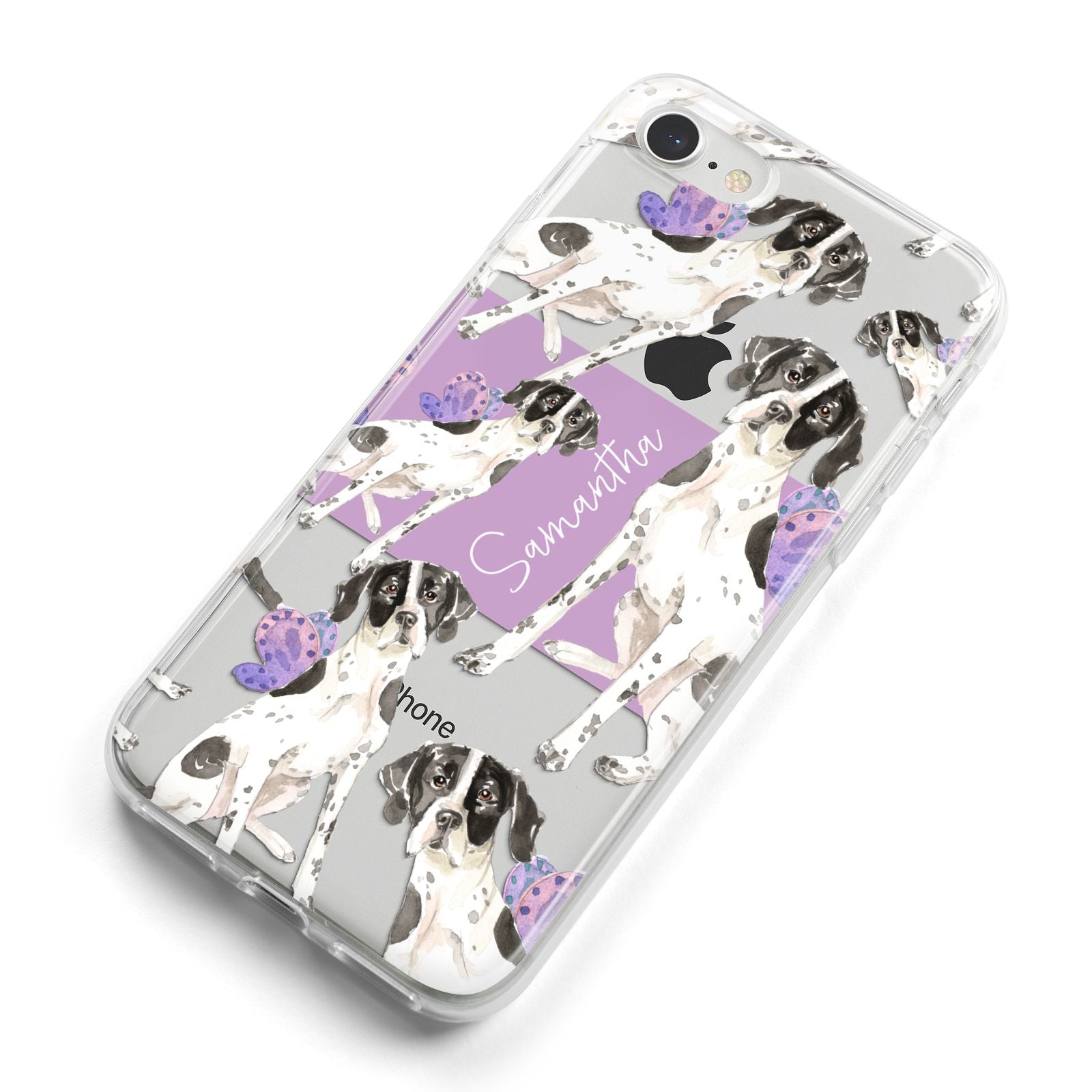 Personalised English Pointer iPhone 8 Bumper Case on Silver iPhone Alternative Image
