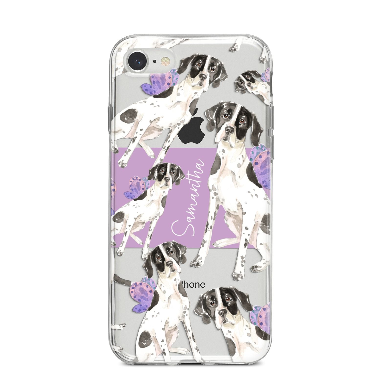 Personalised English Pointer iPhone 8 Bumper Case on Silver iPhone