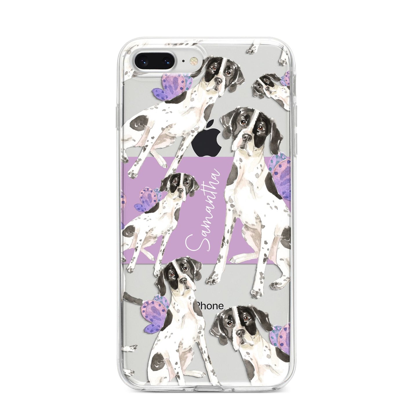 Personalised English Pointer iPhone 8 Plus Bumper Case on Silver iPhone