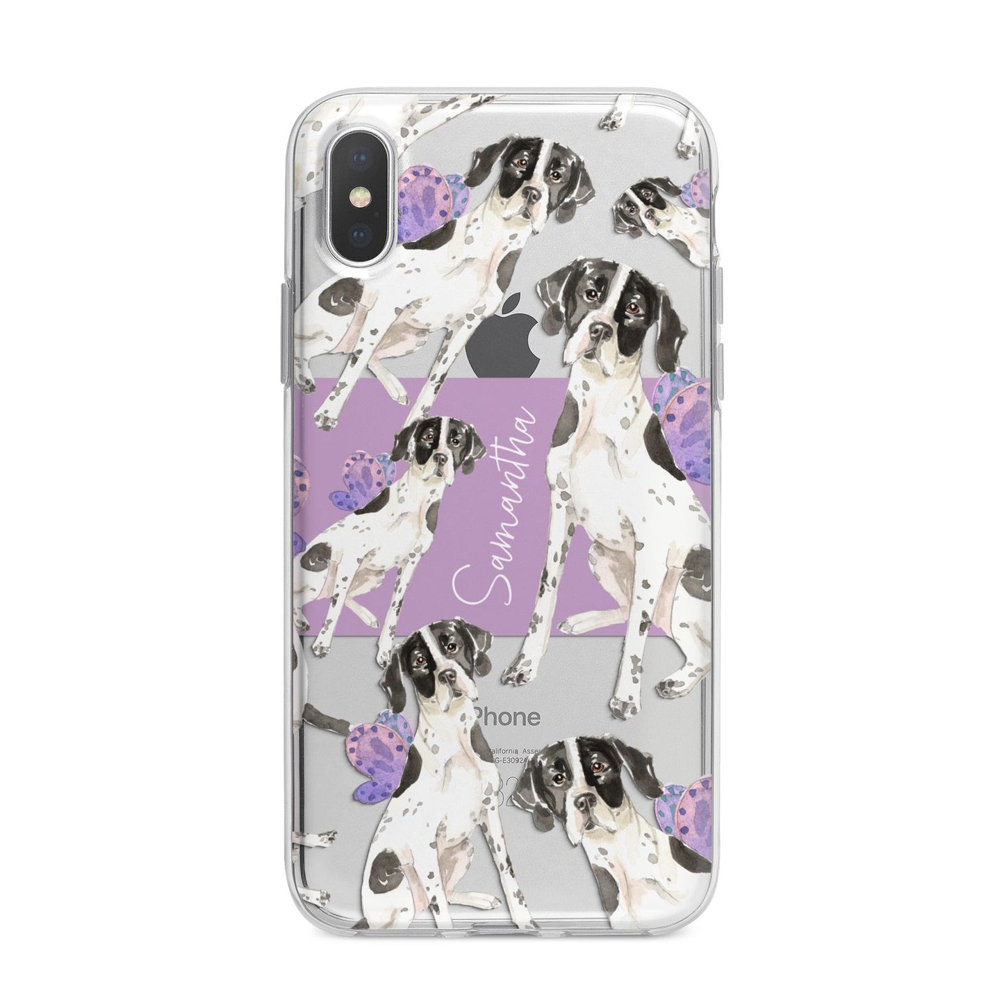 Personalised English Pointer iPhone X Bumper Case on Silver iPhone Alternative Image 1