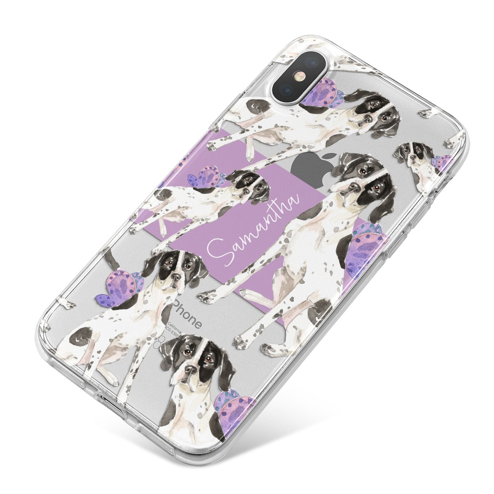 Personalised English Pointer iPhone X Bumper Case on Silver iPhone
