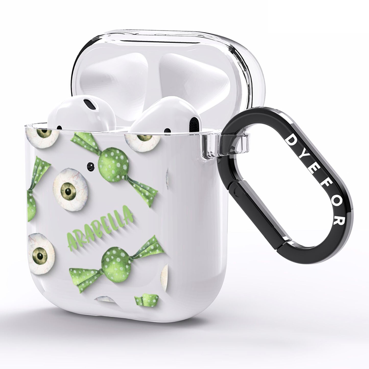 Personalised Eye Candy Halloween AirPods Clear Case Side Image