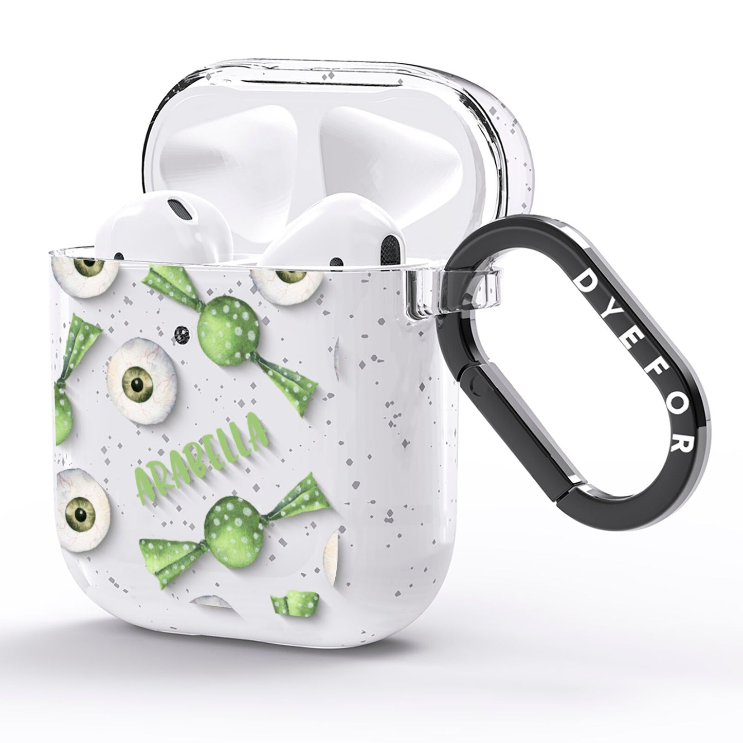 Personalised Eye Candy Halloween AirPods Glitter Case Side Image