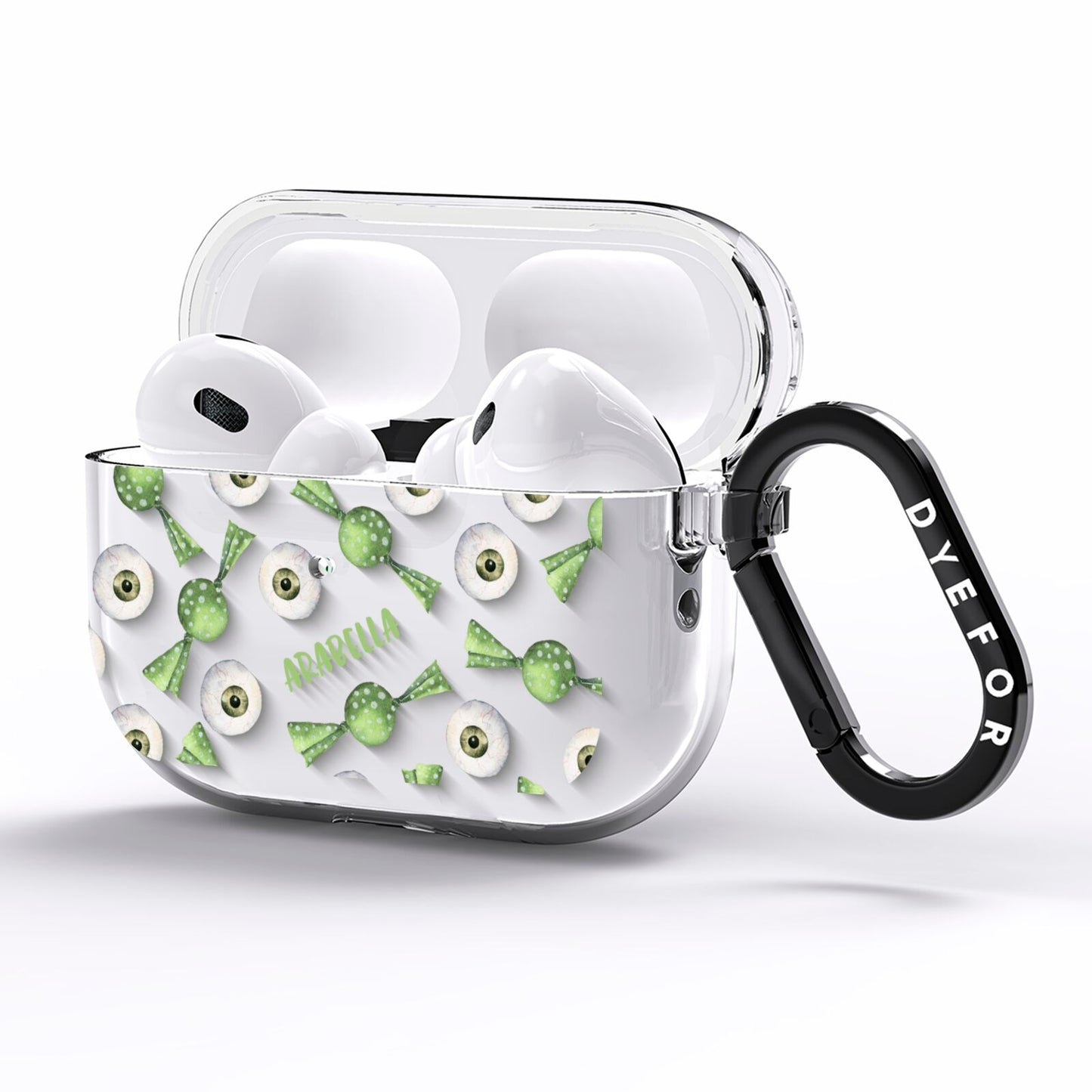 Personalised Eye Candy Halloween AirPods Pro Clear Case Side Image