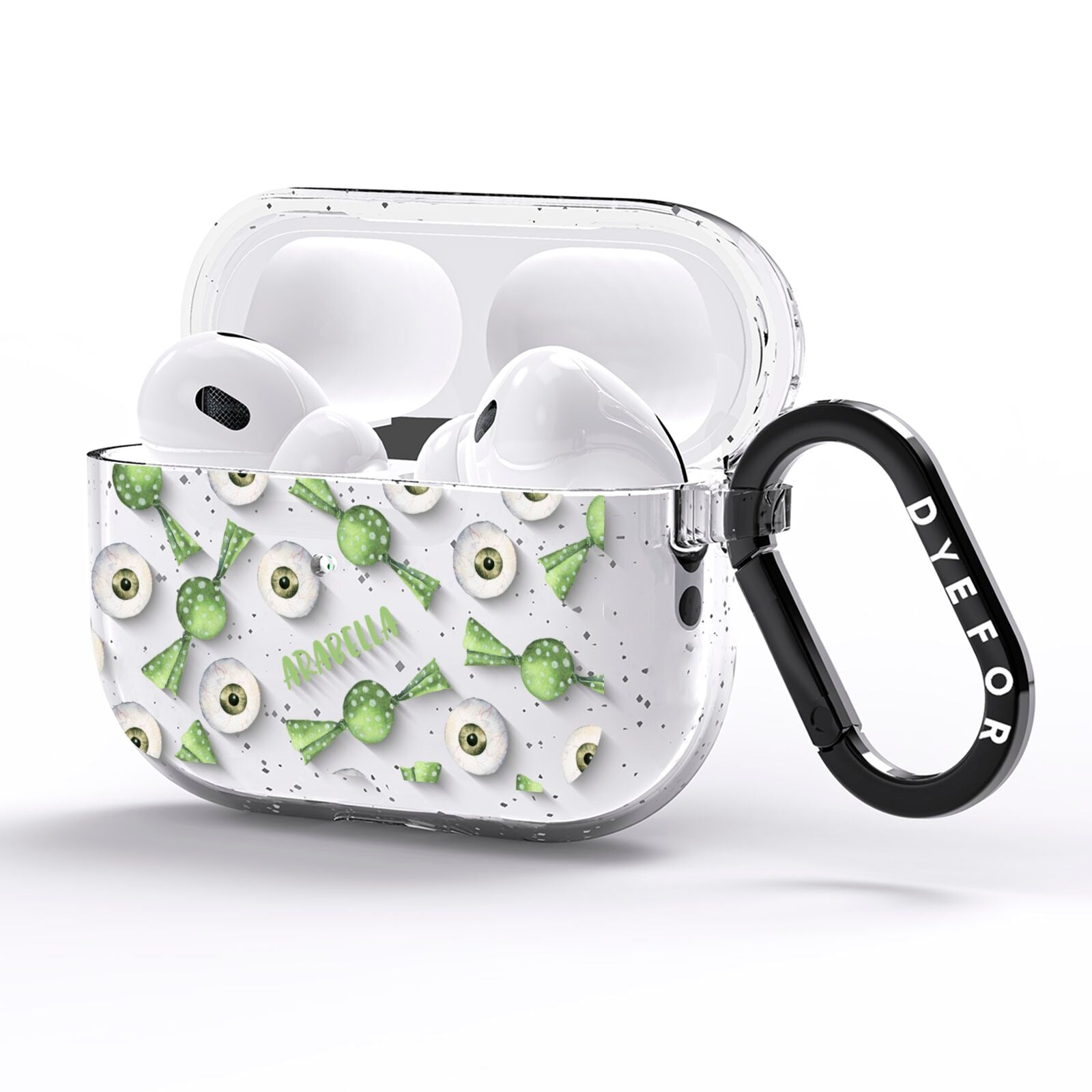 Personalised Eye Candy Halloween AirPods Pro Glitter Case Side Image
