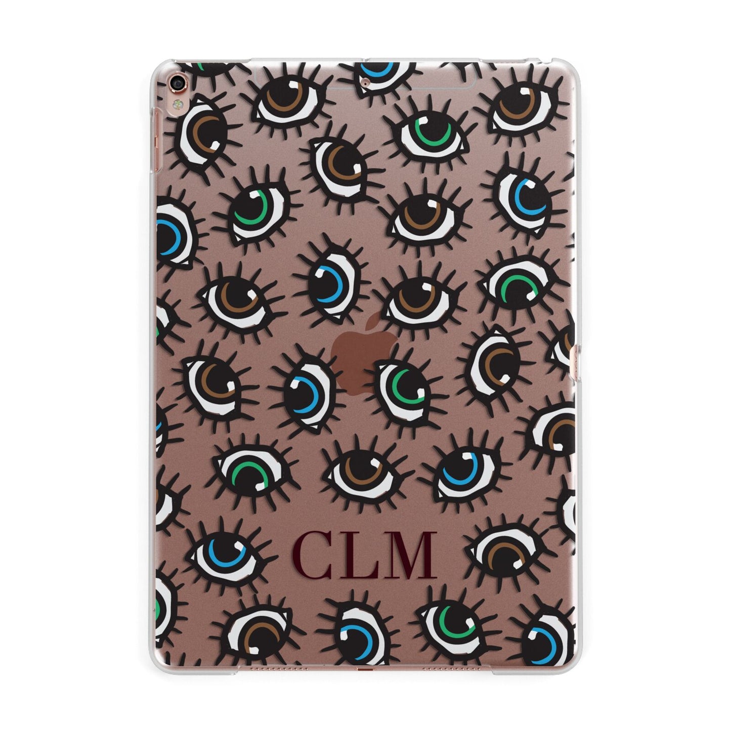Personalised Eyes Initials Clear Apple iPad Rose Gold Case