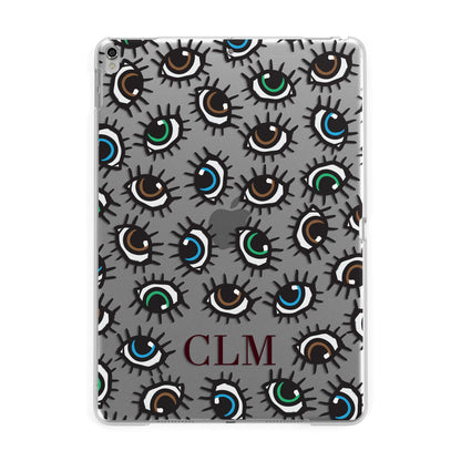 Personalised Eyes Initials Clear Apple iPad Silver Case