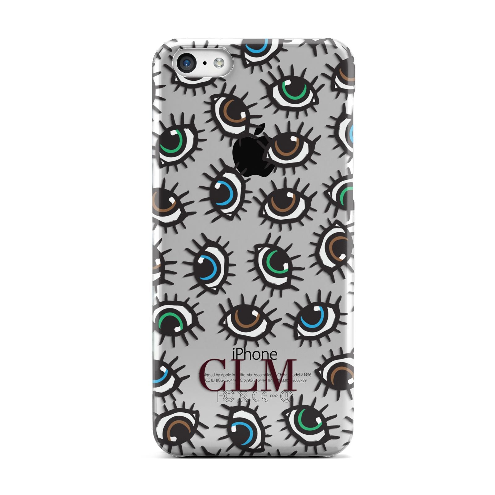 Personalised Eyes Initials Clear Apple iPhone 5c Case